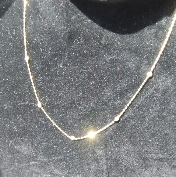 17.5" 925 Italy Gold overlay Necklace with 5 stones - Picture 10 of 13